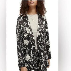Scotch & Soda floral printed belted blazer